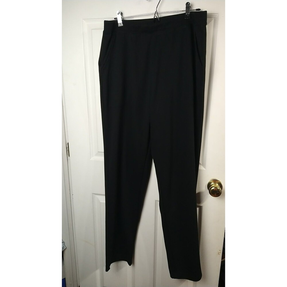 Woman Within 18WT Knit Pants Pockets Straight Casual Lounge Comfort Pullon Waist
